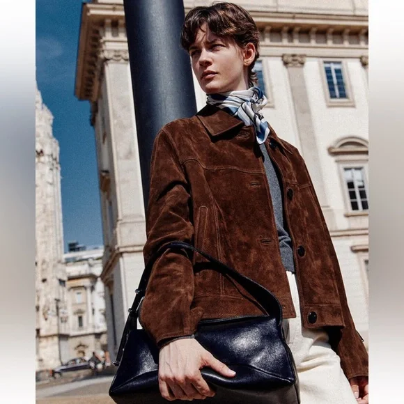 NWT Loeuvre Classic Real Suede Jacket - Brown - Picture 3 of 11